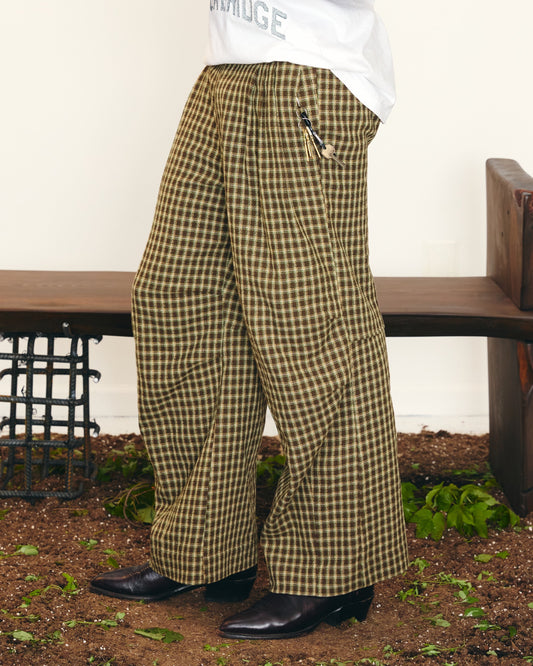 Volume Trouser – Brown Plaid
