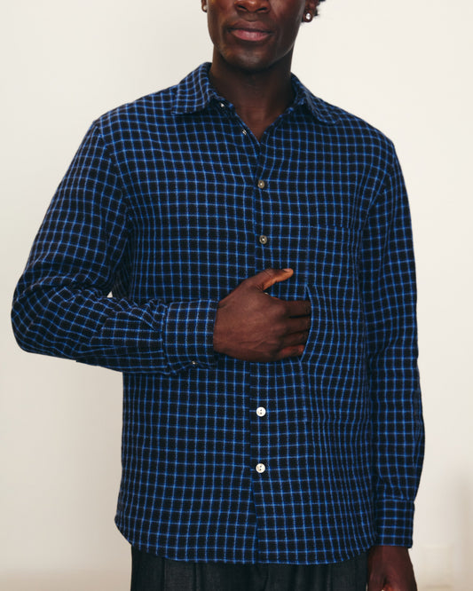 Long Sleeve Planner Shirt – Navy Plaid